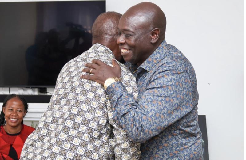 Former Deputy President Rigathi Gachagua and ODM leader Oburu Oginga.